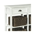 thumbnail image 2 of Benzara Wooden Console Sofa Table with Four Woven Storage Baskets, White and Brown, 2 of 6
