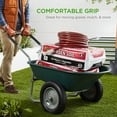 thumbnail image 6 of CHTER Dual-Wheel Home Utility Yard Wheelbarrow Garden Cart w/Built-in Stand for Lawn, Gardening, Construction - Green, 6 of 7