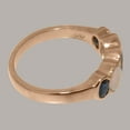 thumbnail image 4 of LBG British Made 9k Rose Gold Ring with Natural Sapphire & Opal Womens Band Ring - 33 size options - Size 7.25, 4 of 5