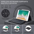 thumbnail image 3 of Magnetic Detachable Backlit Bluetooth Keyboard Smart Folio with Pencil Holder Compatible with iPad 9.7" 5th/6th Gen 2017/2018, iPad Air 1/2，Black, 3 of 7