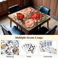thumbnail image 6 of Mahjong Mat 31.5" x 31.5" Vibrant Red Cardinal Bird Perched Branch Pink Red Peonies Non-Slip Noise Reduction Mahjong Tiles Table Cover for Dominoes Poker Card Board and Tile Games, 6 of 6