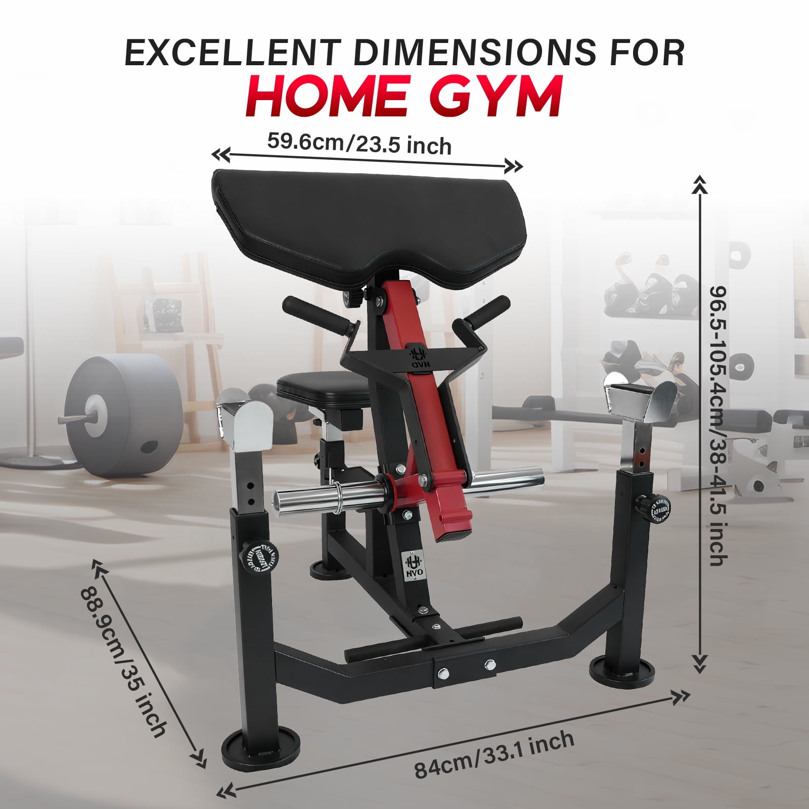 HeeH Preacher Curl Bench: Bicep Training Station for Barbell & Dumbbell Workouts with Lifting Weights Home Gym Equipment Red