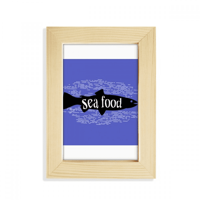 Black Animal Fish Outline Natural Desktop Display Photo Frame Picture Art Painting 5x7 inch