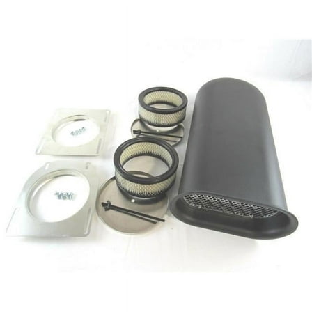 Bous Performance E40007BK Aluminum Smooth Hilborn Style Hood Scoop for Dual Quad Carbs, Black