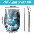 thumbnail image 5 of Camouflage 12oz Stainless Steel Insulated Wine Tumbler with Lid and Straw – Double Wall Vacuum Mug for Hot & Cold Drinks, 304 Steel Interior, Sweat-Free Design, 5 of 5