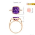 thumbnail image 4 of ANGARA Natural Bezel Set Cushion 3.65 ct Amethyst Ring with Milgrain Detailing in 14K Rose Gold for Women (Size-10mm) | February Birthstone, Anniversary Jewelry Gift for Women | Natural Amethyst Ring, 4 of 9