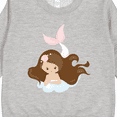 thumbnail image 3 of Inktastic Cute Mermaid, Little Mermaid, Brown Hair, Pink Flowers Toddler Sweatshirt, 3 of 4