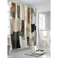 thumbnail image 3 of Fsddascl Modern Black Brown Shower Curtain Set - 54" x 78" Washable Bathtub Curtain with 12 Hooks, Abstract Oil Painting Art Waterproof Fabric Stall Shower Curtains for Bathroom/Bathtub Décor, 3 of 6
