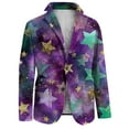 thumbnail image 5 of Mens Carnival Jacket Blazer Corduroy Mask Feather Print Slim Fit 2 Button Holiday Mar-di Gras Party Business Office Sport Coat, 5 of 5