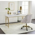 thumbnail image 5 of Bowery Hill Contemporary Vanity Desk in White High Gloss & Gold, 5 of 6