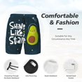 thumbnail image 4 of Kdxio Avocado In Space1 Print Men'S Swim Trunks With Compression Liner 7 Inch Inseam Quick Dry Swim Shorts, 4 of 7
