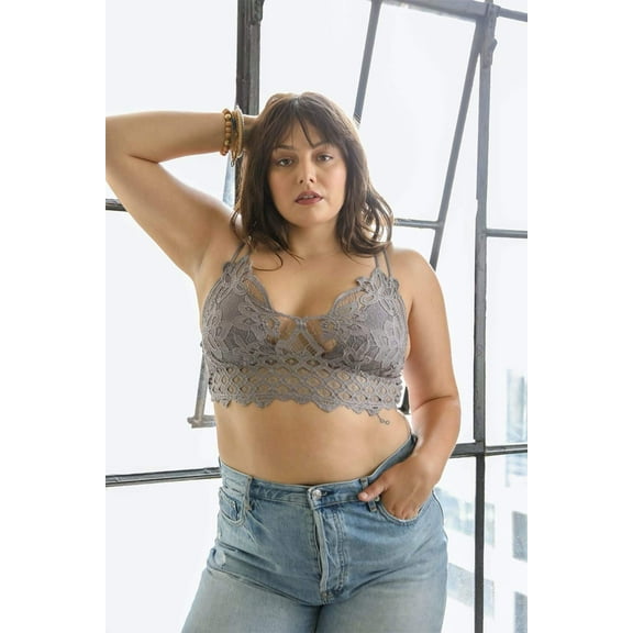 Plus Crochet Lace Longline Bralette