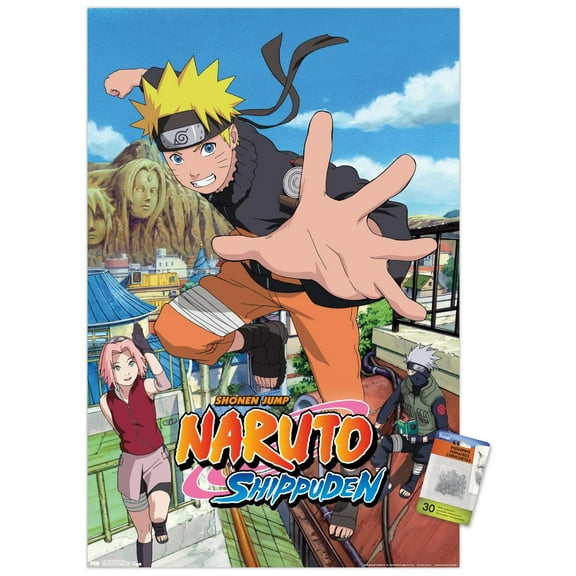 Naruto Shippuden - Jump Wall Poster with Push Pins, 22.375" x 34"