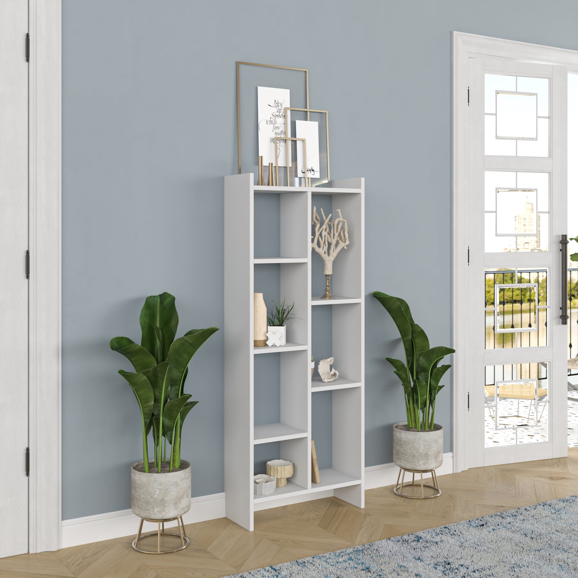 Ada Home Decor Eden 4 Tier Open Shelf Modern Bookcase, White