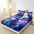 thumbnail image 3 of Manfei Kids Magical Dragon Bed Sheets, Psychedelic Blue Galaxy King Sheets, Cartoon Western Animal Sheet Set, Microfiber Bedroom Decor, 4pcs, 3 of 6