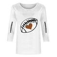 thumbnail image 4 of Sexlip Football Shirts for Women Plus Size Graphic Print Pullover Shirts Casual 3/4 Length Sleeve Crewneck Fall Fashion Tops White L, 4 of 4