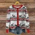 thumbnail image 2 of Moxiu Christmas Womens Cardigan Cute Funny Xmas Theme Print Open Front Button Sweater Casual Knitted Outwear Long Sleeves Red,S, 2 of 4