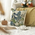 thumbnail image 4 of Chinoiserie Blue Trees House Bridge Throw Pillow Cover, 18 x 18 Inch Cushion Case Outdoor Decoration for Sofa Couch Farmhouse, 4 of 6