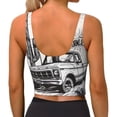 thumbnail image 3 of Lsque Vintage Cactus Pickup Printed Women'S Sports Bra, Compression, Moisture Wicking, High-Impact Sports Bra For Women,Supportive sports bra-X-Large, 3 of 9
