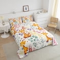 thumbnail image 4 of Kawaii Giraffe Bedding Set,Cartoon Giraffe Floral Comforter Set,Cute Colorful Flower Quilt Bed Set Wildlife Animal Print Down Comforter with 1 Pillowcase, 4 of 7