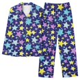 thumbnail image 6 of Cmtiyu Pajamas for Women Set Long Sleeve Notch Collar Button Pockets Top And Pants, Casual Loose Printed Loungewear Set, S-3XL, 6 of 6