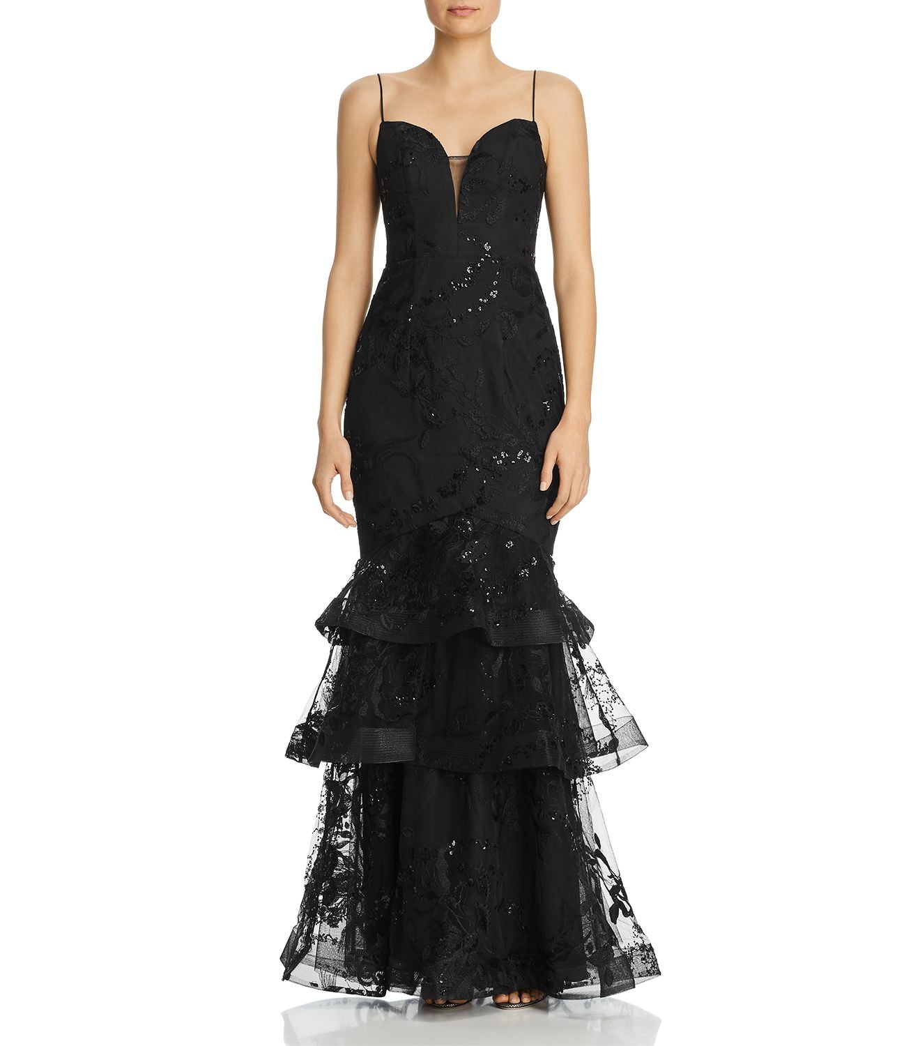 bariano black sequin dress Tulum Noir Sequin Gown by Bronx and Banco – The Fitzroy main image 0