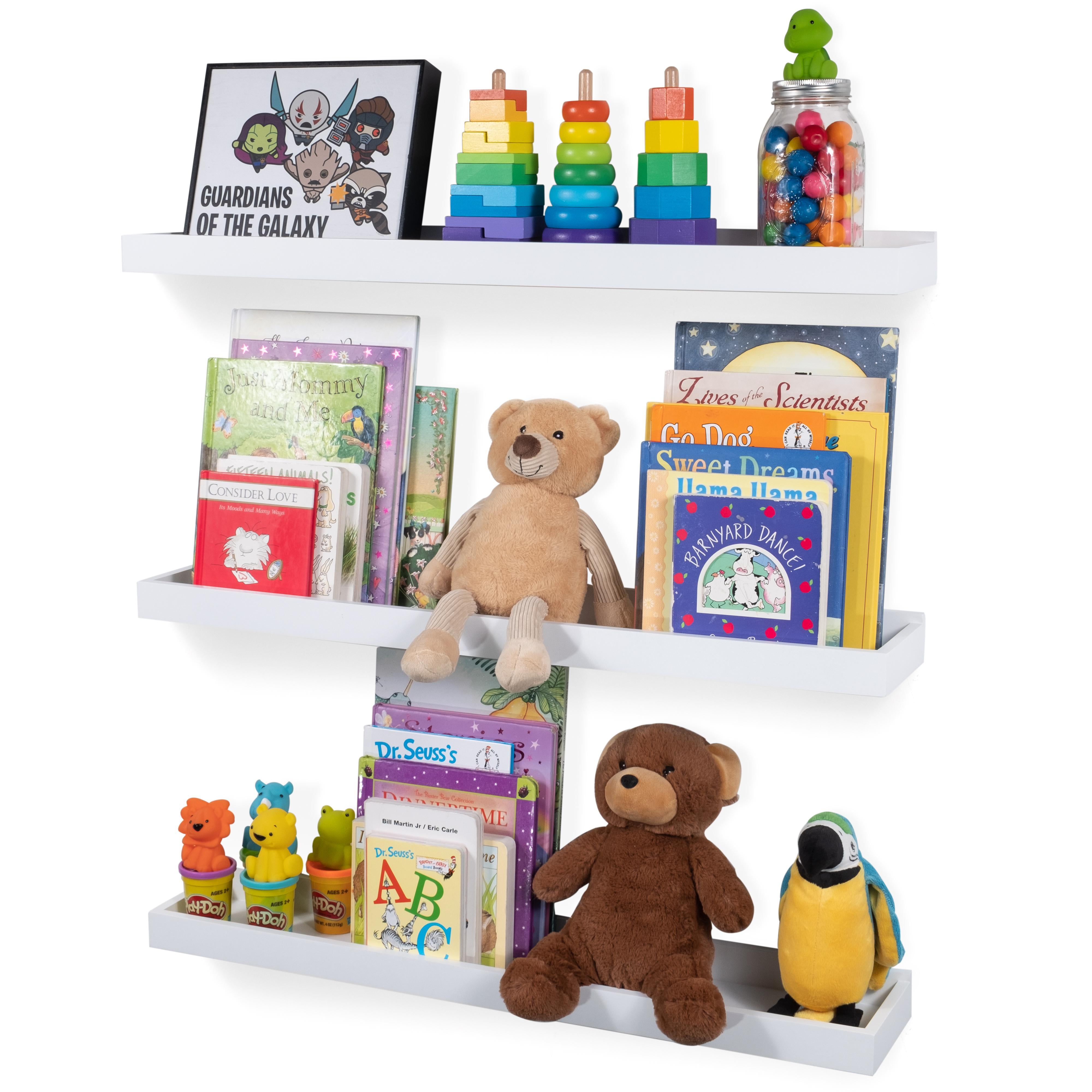 Floating Shelves Toy Storage, White Hanging Shelves For Nursery
