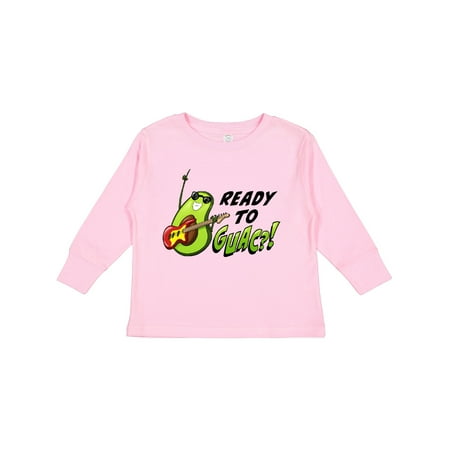 

Inktastic Ready to Guac! with Avocado Playing Guitar Gift Toddler Boy or Toddler Girl Long Sleeve T-Shirt