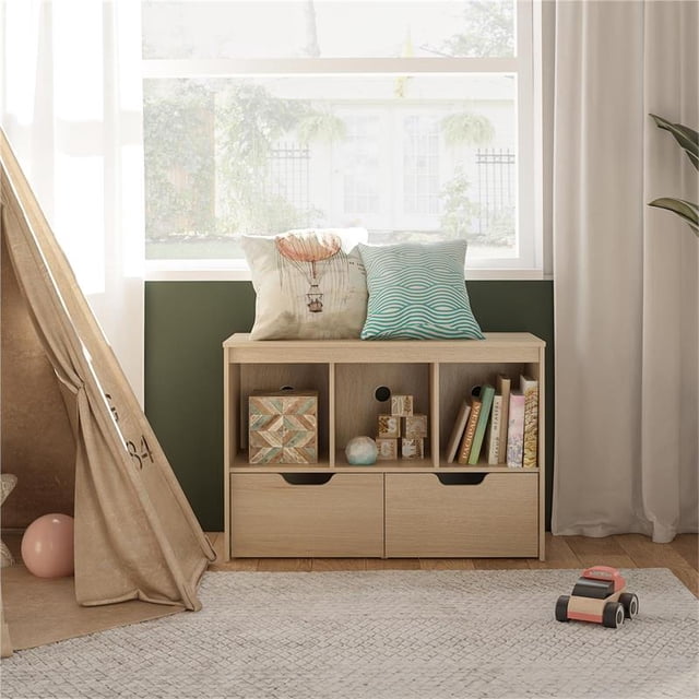 Ameriwood Home Tyler Kids Cube de Rangement avec Tiroirs en Chêne Blond