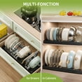 thumbnail image 4 of Windur 2 Pack Pots and Pans Organizer Under Cabinet, 22.4" Expandable Kitchen Organizers and Storage with 10 Adjustable Dividers, Pot and Pan Lid Storage Rack Inside Cabinet/Countertop Cupboard-Black, 4 of 6