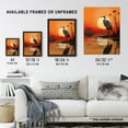 thumbnail image 3 of Heron in Coastal Landscape Lake Sunset Red Orange Artwork Extra Large XL Wall Art Poster Print, 3 of 5