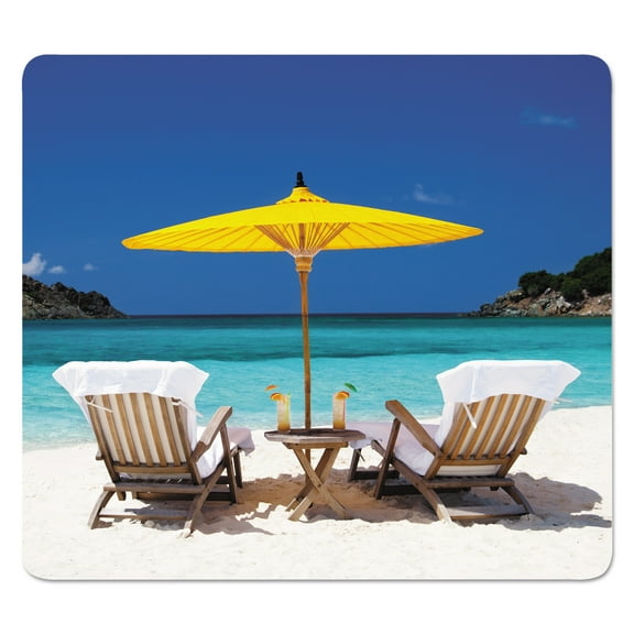 Recycled Mouse Pads Caribbean Beach Design, 9 x 1/16
