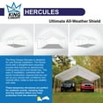 thumbnail image 3 of King Canopy  Hercules 18ft x 27ft, 2in Hammertone Steel Frame w/ buttons, 10-Leg, Carport, White, 3 of 8