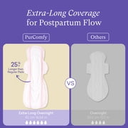 PurComfy Premium Postpartum Pads with Wings Extra Long Maternity Pads Large Maximum Absorbency Post-partum Incontinence Pads Ultra Soft Heavy Flow Secure Leak Protection After Birth Pads, 24 Count