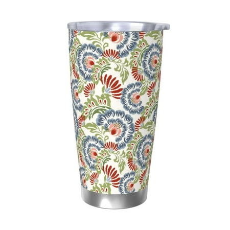 

Salouo Paisley Floral 5 Print 20oz Tumbler with Lid Stainless Steel Vacuum Insulated Tumbler Durable Insulated Coffee Mug Thermal Cup with Splash Proof Sliding Lid-Without Straw