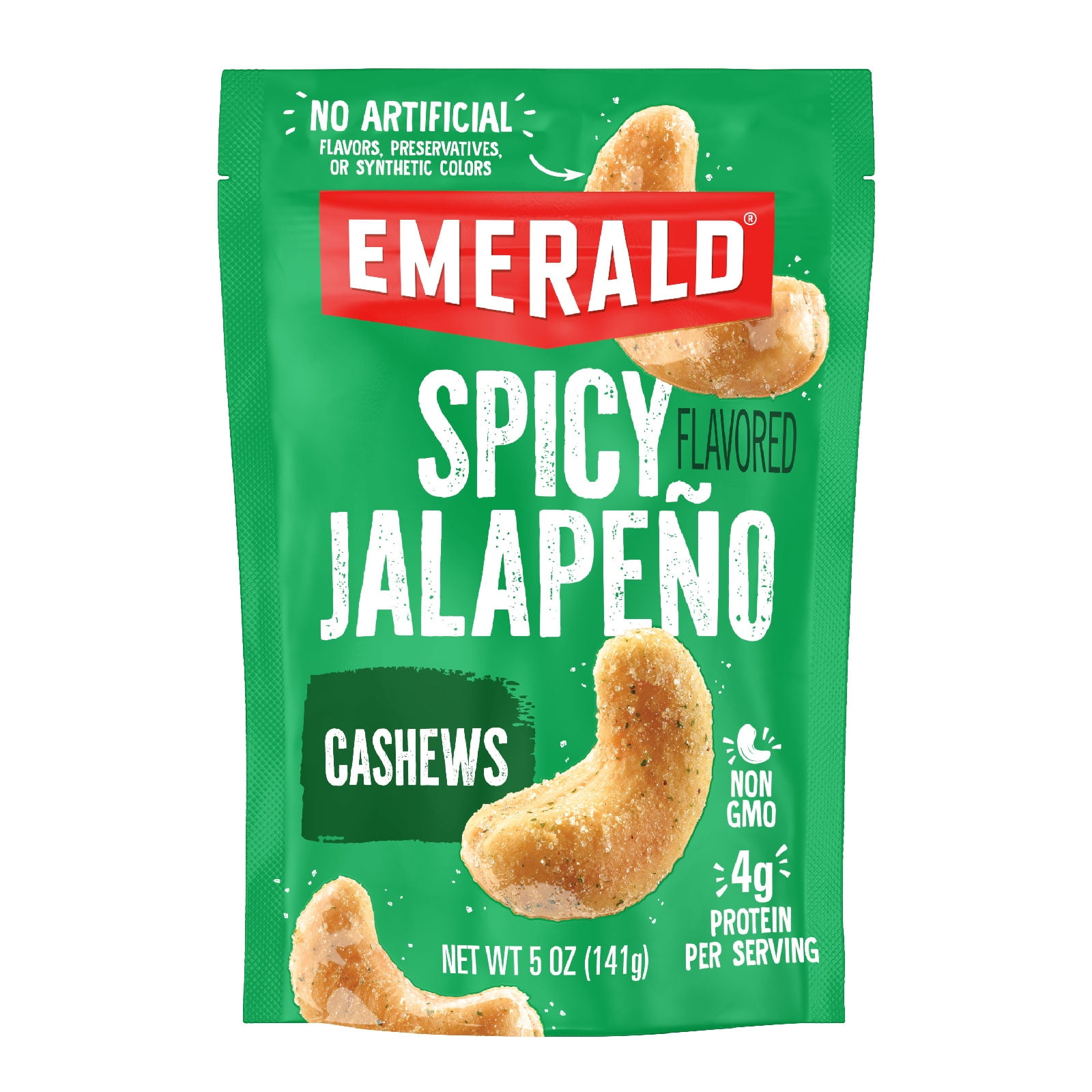 Emerald Nuts Jalapeno, Honey Glazed, Salt and Pepper Seasoned Cashews 5.5 oz Resealable bags (3 Pack Variety)