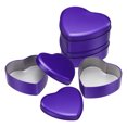 thumbnail image 1 of 4Pack Heart Shaped Metal Tins Box, Empty Candy Jars Containers with Lids, Dark Purple-L, 1 of 6