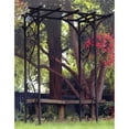 thumbnail image 4 of Panacea Vine 84" Black Steel Garden Arbor, 4' Wide Metal Arch, Elegant Scrollwork Design, 4 of 7