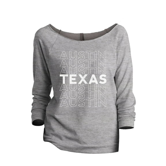 Austin Texas Pride Women's Fashion Slouchy 3/4 Sleeves Raglan Lightweight Sweatshirt Sport Grey Large