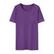 thumbnail image 3 of Tops de Manga Corta de Algodón para las Mujeres Impreso 3/4 Mangas Blusa, Cuello Redondo Bolsillo Ocasional Imitación Algodón Superior, 3 of 4