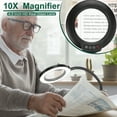 10X Gooseneck Magnifying Desk Lamp, Flexible Magnifying Glass with
