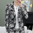 thumbnail image 3 of Trajes y blazers para hombre con estampado de sello blanco, chaqueta de un solo pecho para hombre, abrigos, ropa clásica de verano y primavera, ropa masculina, 3 of 4