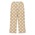 thumbnail image 4 of Maean Women's Capri Pants Polka Dots Straight Leg Elastic Waist Drawstring Trousers Casual Capris Pant, 4 of 5