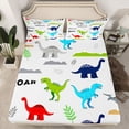 thumbnail image 2 of Manfei Multicolor Dinosaur Full Size Sheets,Cute Cartoon Dino Bed Sheets,Ancient Wild Aniaml Sheet Sets For Boy,Super Cozy Room Decor,4pcs, 2 of 7