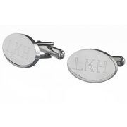 Personalized Stainless Steel Engraved Oval Cuff Links