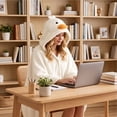 thumbnail image 6 of Cute Goose Wearable Fleece Blanket Hoodie Cape with Face Detail and Closures for Women Comfortable Wear at Home, 6 of 7