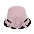 thumbnail image 1 of PEIXUN Chapeau de Pêcheur Décontracté pour Femmes Automne et Hiver avec Fleurs, 1 of 2