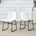 thumbnail image 4 of Set of 4 Classic White PU Leather Chairs, A stylish seat perfect for modern minimalist and industrial style environments, with dimensions of 17.7*20.8*37 inches., 4 of 9