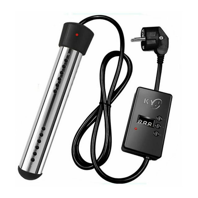 2000W Electric Immersion Heater for Bathtub and Pool - Stainless Steel - Intelligent Synchronization - Black Color.