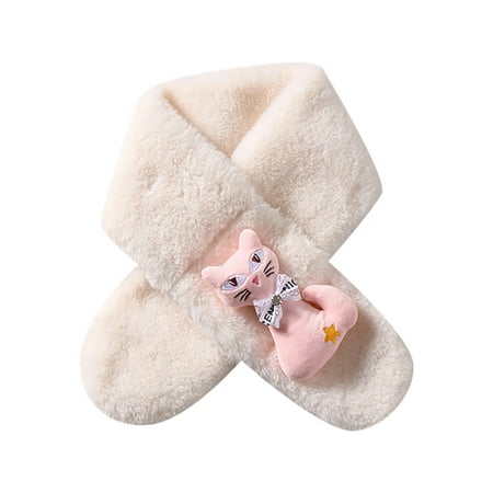 

MIARHB 2022 Cute Imitation Rabbit Plush Children S Scarf Autumn And Winter Double Ball Cartoon Birthday Warm Scarf